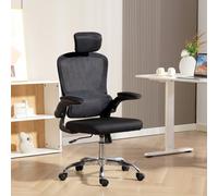 HOMCOM High Back Mesh Computer Desk Chair with Lumbar Support in Black HOMCOM Black