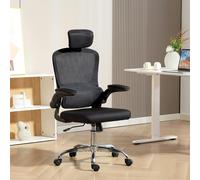 HOMCOM High Back Mesh Computer Desk Chair with Lumbar Support, Black - Black