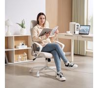 HOMCOM High Back Office Chair - Computer Desk Chair For Home - Cream White | TJ Hughes