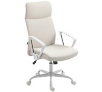 HOMCOM High Back Office Chair - Computer Desk Chair For Home - Cream White | TJ Hughes