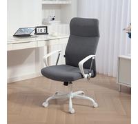HOMCOM High Back Office Chair, Computer Desk Chair for Home, Grey, Grey