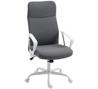 HOMCOM High Back Office Chair, Computer Desk Chair for Home, Cream White - Grey