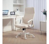 HOMCOM High Back Office Chair - Computer Desk Chair For Home - Cream White | TJ Hughes