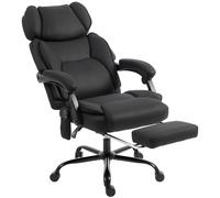 HOMCOM High Back Vibration Massage Office Chair Heated Reclining Computer Chair w/ Adjustable Height, Swivel Wheels, Black