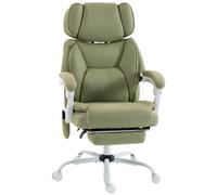 HOMCOM High Back Vibration Massage Office Chair Heated Reclining Computer Chair w/ Adjustable Height, Swivel Wheels, Lime Green
