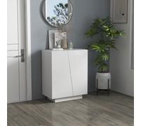 HOMCOM Wooden Freestanding Storage Cabinet for Bedroom, High Gloss Sideboard with Adjustable Shelves, White Aosom UK
