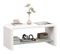 Homcom High Gloss Storage Coffee Table, Centre Table For Living Room, White, White