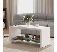 HOMCOM High Gloss Storage Coffee Table - Centre Table for Living Room - White | TJ Hughes