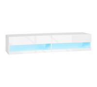 Floating TV Unit Stand, Wall Mount TV Cabinet with Storage Cupboards HOMCOM White One Size