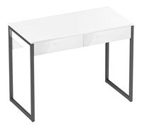 HOMCOM High Gloss Work Table, with Drawers - White