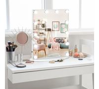 HOMCOM Hollywood Vanity LED Mirror Dimmable Illuminated Lights 42cm x 14cm in White | Size: 42 cm x 14 cm HOMCOM White 42 cm x 14 cm