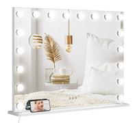 Homcom Hollywood Vanity Mirror With Lights, 10X Magnifying, Usb Port, White White