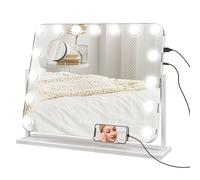 Homcom Hollywood Vanity Mirror With 3 Colour Led Magnifier Usb Port In White White One Size