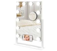 Homcom Hollywood Lighted Makeup Mirror With Magnifier, Usb Port, Phone Holder