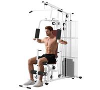 HOMCOM Home Gym Equipment Multi Gym Workout Station 45Kg Weight Stack White