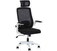 HOMCOM Home Office Chair, High-Back Desk Chair with Mesh, Flip Up Arms & Rotating Headrest for Long-time Work, Black Aosom UK