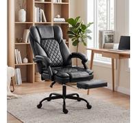 HOMCOM Home Office Chair Reclining Function High Back, Black HOMCOM Black