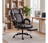 HOMCOM Home Office Chair Reclining Function High Back, Brown