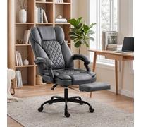 HOMCOM Home Office Chair Reclining Function High Back, Grey