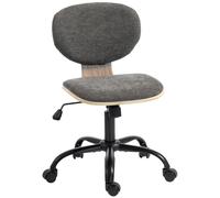 HOMCOM Home Office Desk Chair Rocking Function Ergonomic Swivel Chair with PU Wheels, Grey