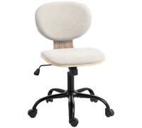 HOMCOM Home Office Desk Chair Rocking Function Ergonomic Swivel Chair with PU Wheels, Light Grey