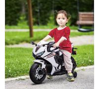 HOMCOM Honda Licensed 6V Kids Electric Motorbike Ride On Motorcycle for 3-5 Years in White HOMCOM White