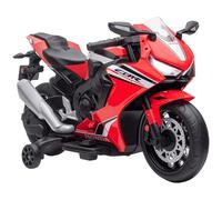 HOMCOM Honda Licensed 6V Kids Electric Motorbike Ride On Motorcycle Vehicle w/Headlights, Music, Training Wheels, for Ages 3-5 Years Red