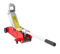 HOMCOM Hydraulic Car Jack Low Profile Trolley Jack 2 Ton Quick Lift Red | Heavy Duty Steel Floor Jack, for Car Auto Trailer, Garage Tyre Repair