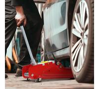 Homcom Hydraulic Low Profile Jack, 8-38Cm 2.5 Ton Racing Car Jack Kit, Red Red One Size