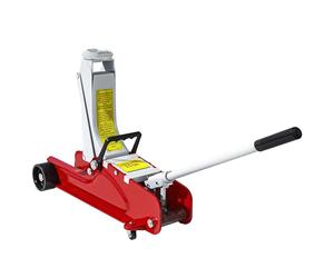 HOMCOM Hydraulic Low Profile Trolley Jack 2.5 Ton Capacity Red