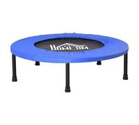 HOMCOM 32" Mini Fitness Trampoline Home Gym Yoga Exercise Rebounder Indoor Outdoor Jumper with Safety Pad, Support Up to 100 KG, Blue and Black