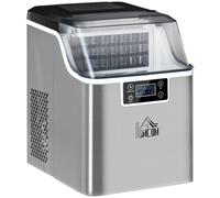 Ice Maker Compact Counter Top Ice Cube Maker for Home 20kg in 24 Hrs HOMCOM Silver One Size