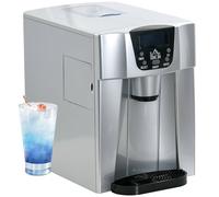 HOMCOM Ice Maker Machine And Water Dispenser No Plumbing Required Silver | TJ Hughes