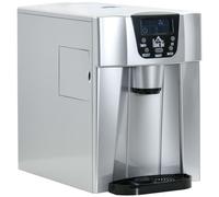 HOMCOM Ice Maker Machine and Water Dispenser No Plumbing Required Silver