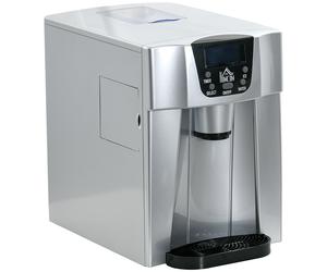 HOMCOM Ice Maker Machine And Water Dispenser No Plumbing Required Silver | TJ Hughes