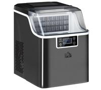 HOMCOM Ice Maker Machine - Compact, Fast, Adjustable Cube Size, Scoop - Black