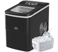 HOMCOM Ice Maker Machine Countertop 9 Cubes in 8 Mins 12 KG/24 Hrs, Black