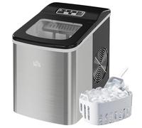 HOMCOM Ice Maker Machine Countertop 9 Cubes in 8 Mins 12KG in 24Hrs Black