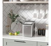 HOMCOM Ice Maker Machine Portable Counter Top Ice Cube Maker for Home in Silver HOMCOM Silver