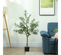 HOMCOM Indoor Artificial Plant - Faux Potted Silk Olive Tree - 120cm | TJ Hughes