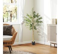 HOMCOM Indoor Artificial Plant, Faux Potted Silk Olive Tree, 150cm, Green