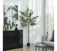 HOMCOM Indoor Artificial Plant, Faux Potted Silk Olive Tree, 180cm in Green HOMCOM Green