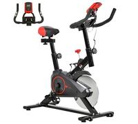 HOMCOM Indoor Exercise Bike, Stationary Bike, Cycling Machine with Adjustable Seat, Resistance, Handlebar, LCD Display and Flywheel, for Home Gym Workout, Black
