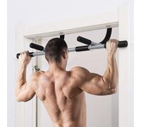 HOMCOM Indoor Fitness Door Horizontal Bar Pull-ups Home Gym Upper Body Workout, Black