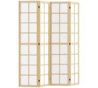 HOMCOM 4 Panel Folding Room Divider, Freestanding Privacy Screen, Indoor Room Partition for Living Room, Bedroom and Office, 160 x 170cm