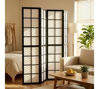 HOMCOM Indoor Room Partition, 4 Panel Folding Room Divider, Black