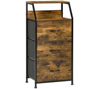 HOMCOM Industrial 3 Drawers Storage Cabinet w/ Display Shelves for Living Room | TJ Hughes
