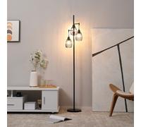 HOMCOM 3-Light Floor Lamp Dimmable 170cm 2700K/Bulb Not Included Black