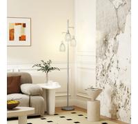 HOMCOM 3-Light Floor Lamp Dimmable 170cm 2700K/Bulb Not Included Silver
