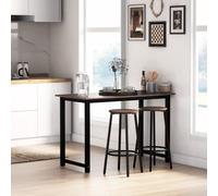 HOMCOM Industrial Bar Stools Set of 2 Breakfast Bar Stools with Footrest in Brown HOMCOM Brown